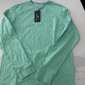 Vineyard Vines Men's Mint Long Sleeve Tee